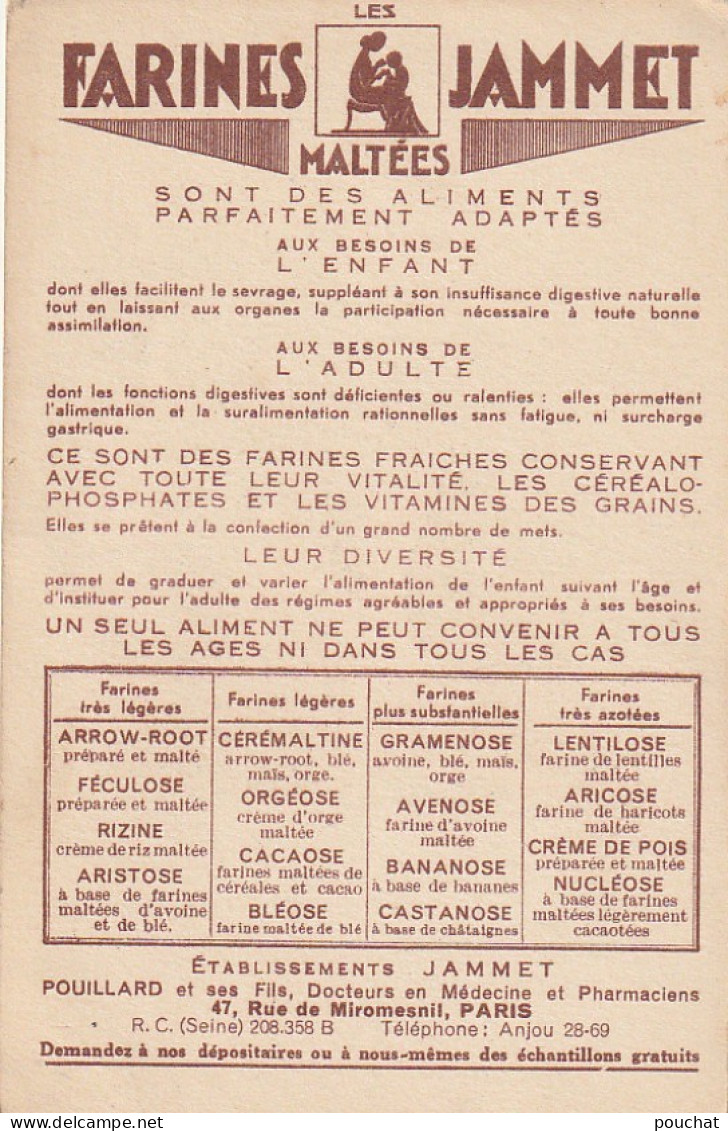ALnw 2- " LA CHAMPAGNE " ( LES VIEILLES PROVINCES DE FRANCE )- ILLUSTRATEUR J. DROIT - PUBLICITE FARINES JAMMET- 2 SCANS - Publicités