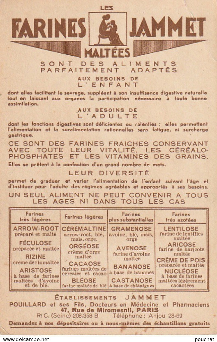 ALnw 2- " LA FLANDRE " ( LES VIEILLES PROVINCES DE FRANCE )- ILLUSTRATEUR J. DROIT - PUBLICITE FARINES JAMMET- 2 SCANS - Advertising