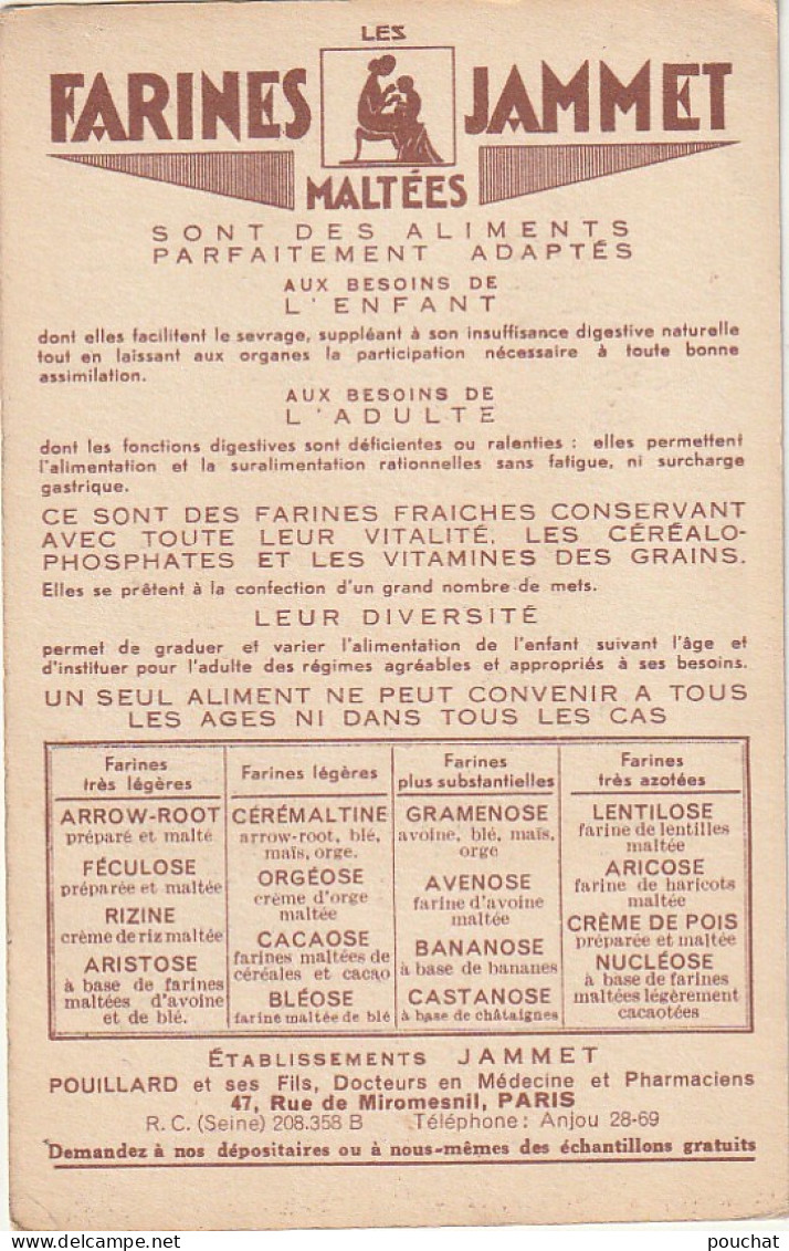 ALnw 2- " LA NORMANDIE " ( LES VIEILLES PROVINCES DE FRANCE )- ILLUSTRATEUR J. DROIT - PUBLICITE FARINES JAMMET  - Publicités