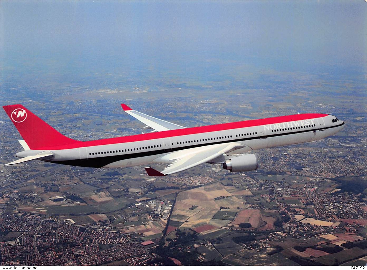 Airbus A330-300 In Northwest Colours - 180 X 130 Mm. - Photo Presse Originale - Aviation