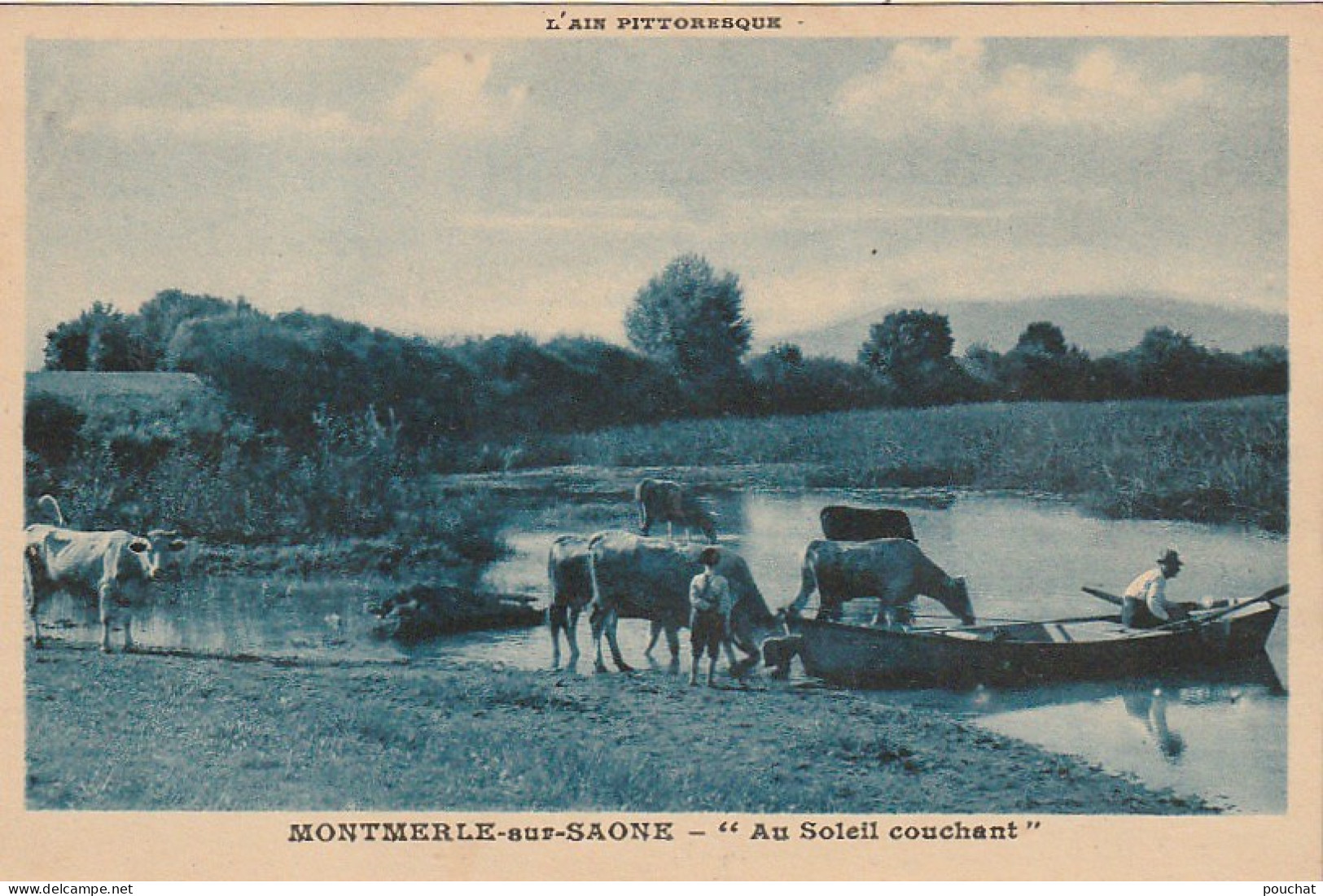 ALnw 3-(01) MONTMERLE SUR SAONE " AU SOLEIL COUCHANT " - TROUPEAU S' ABREUVANT-( SPECIMEN 21 ) - 2 SCANS - Sin Clasificación