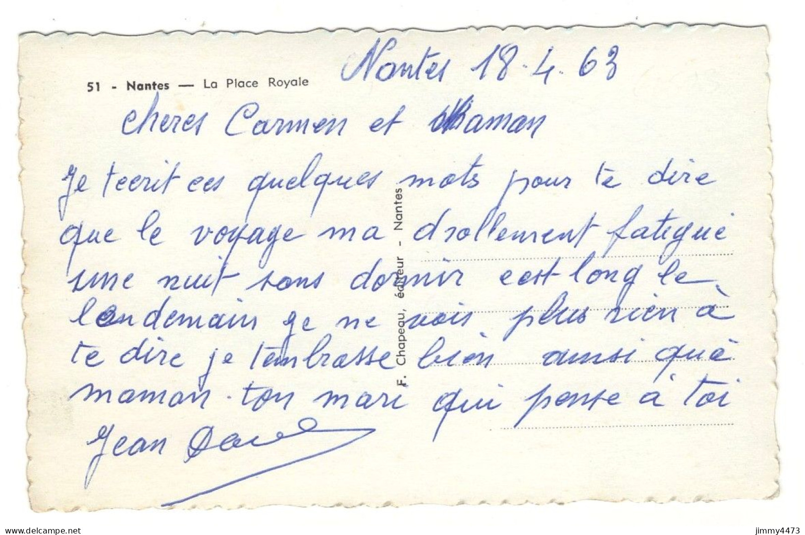 CPSM Dentelées - NANTES En 1963 - La Place Royale - N° 51 - Edit. F. Chapeau  Nantes - Nantes
