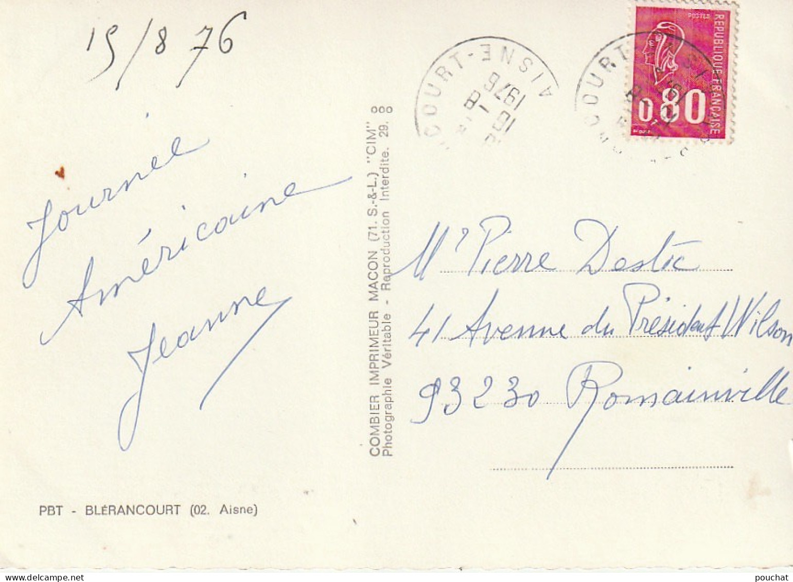 ALnw 4-(02) BLERANCOURT - CARTE FANTAISIE TELEGRAMME MULTIVUES COULEURS - 2 SCANS - Other & Unclassified