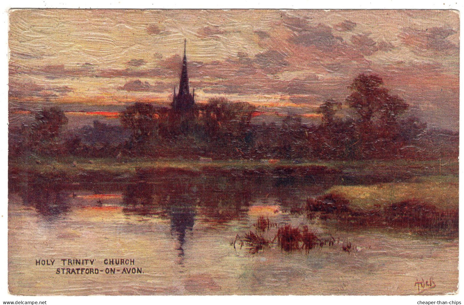 STRATFORD-on-AVON - Holy Trinity Church - Artist  A. De Breanski - Tuck Oilfacsim 7860 - Stratford Upon Avon