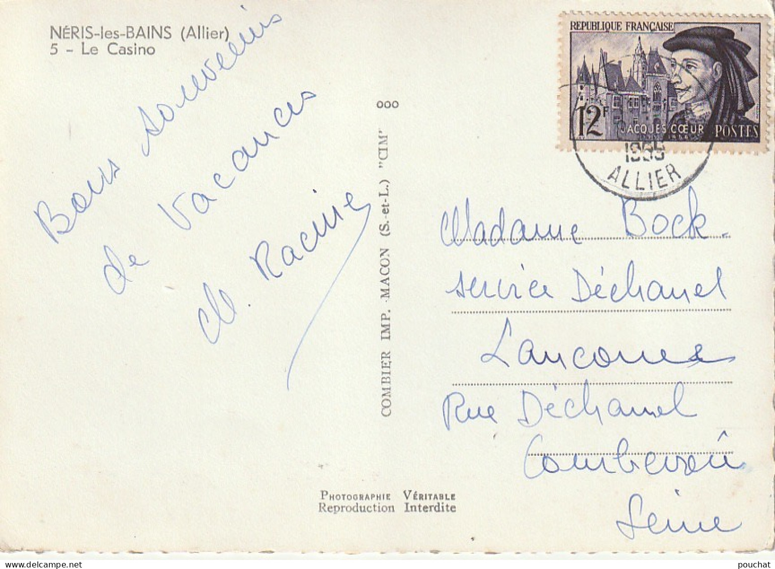 ALnw 5-(03) NERIS LES BAINS - LE CASINO - 2 SCANS - Neris Les Bains