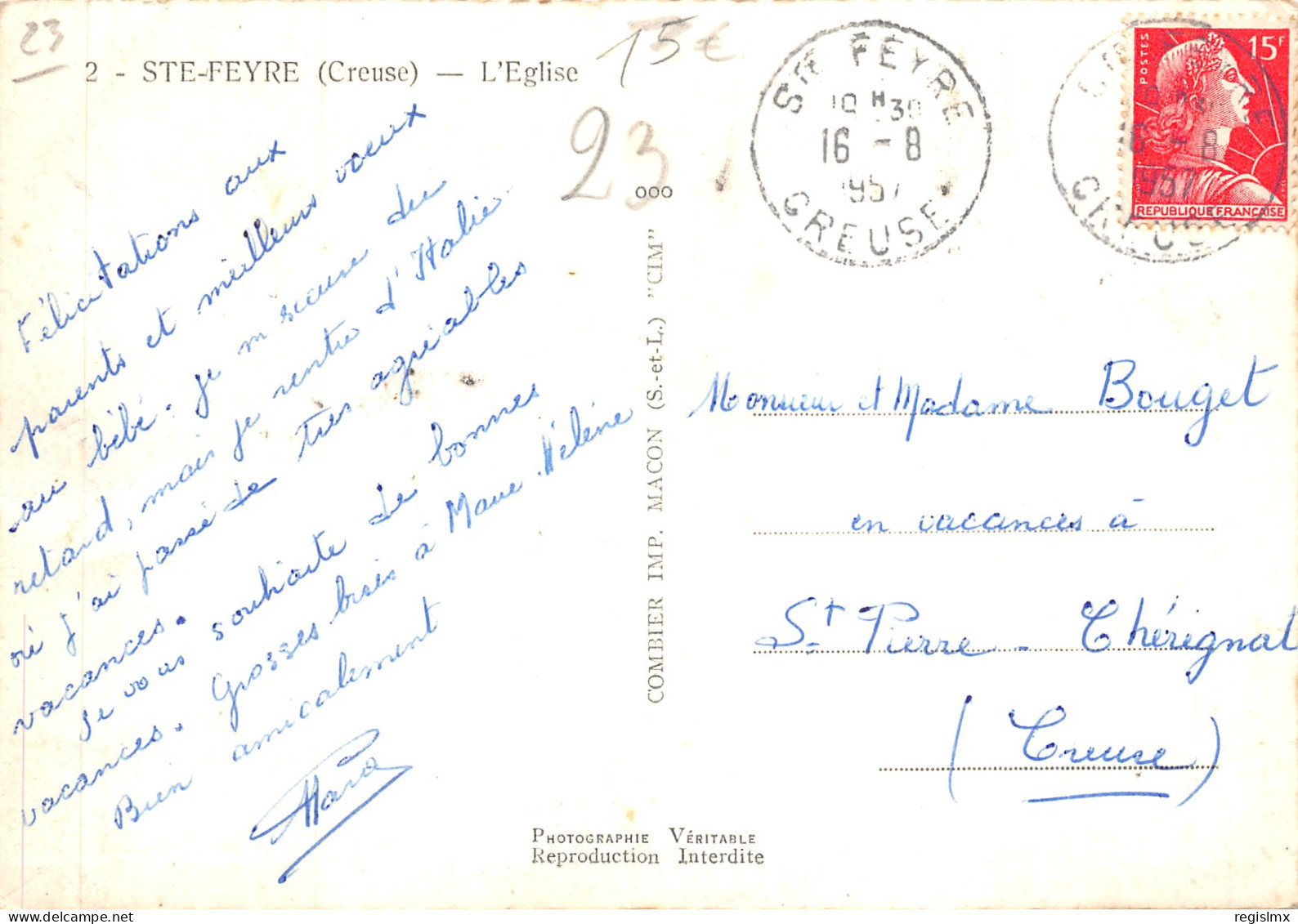 23-SAINTE FEYRE-N°540-D/0355 - Other & Unclassified