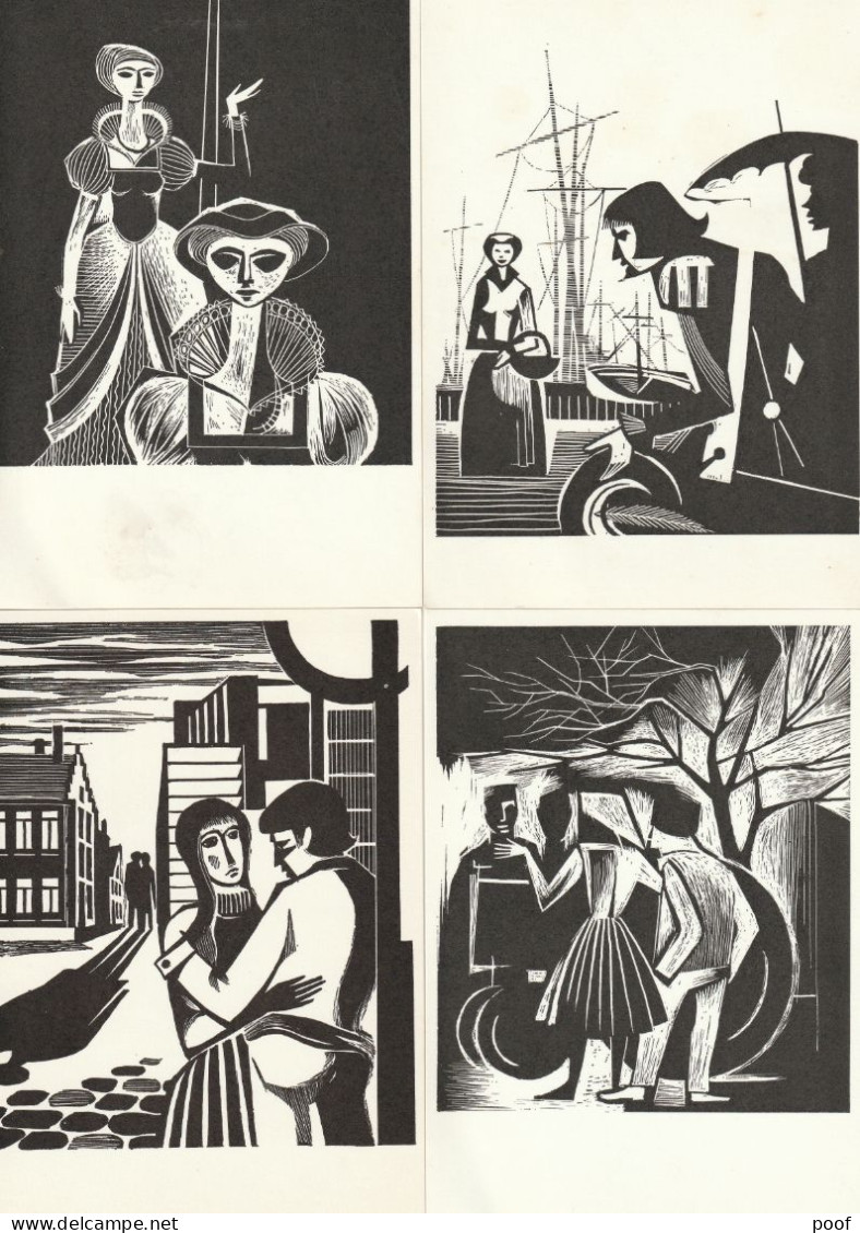 15 X Aangeboden Door '' Artiestenpenning " Copyright E. Hublau / N.T.G.-Produktie 1965-1967 -- 15 Cards - Attori