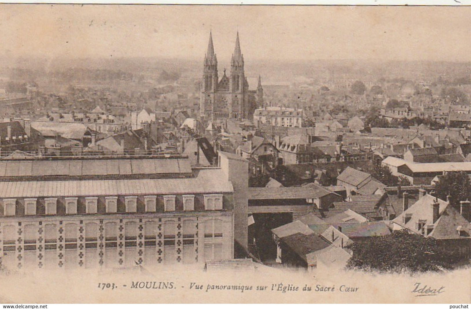 ALnw 5-(03) MOULINS - VUE PANORAMIQUE SUR L' EGLISE DU SACRE COEUR - 2 SCANS - Moulins