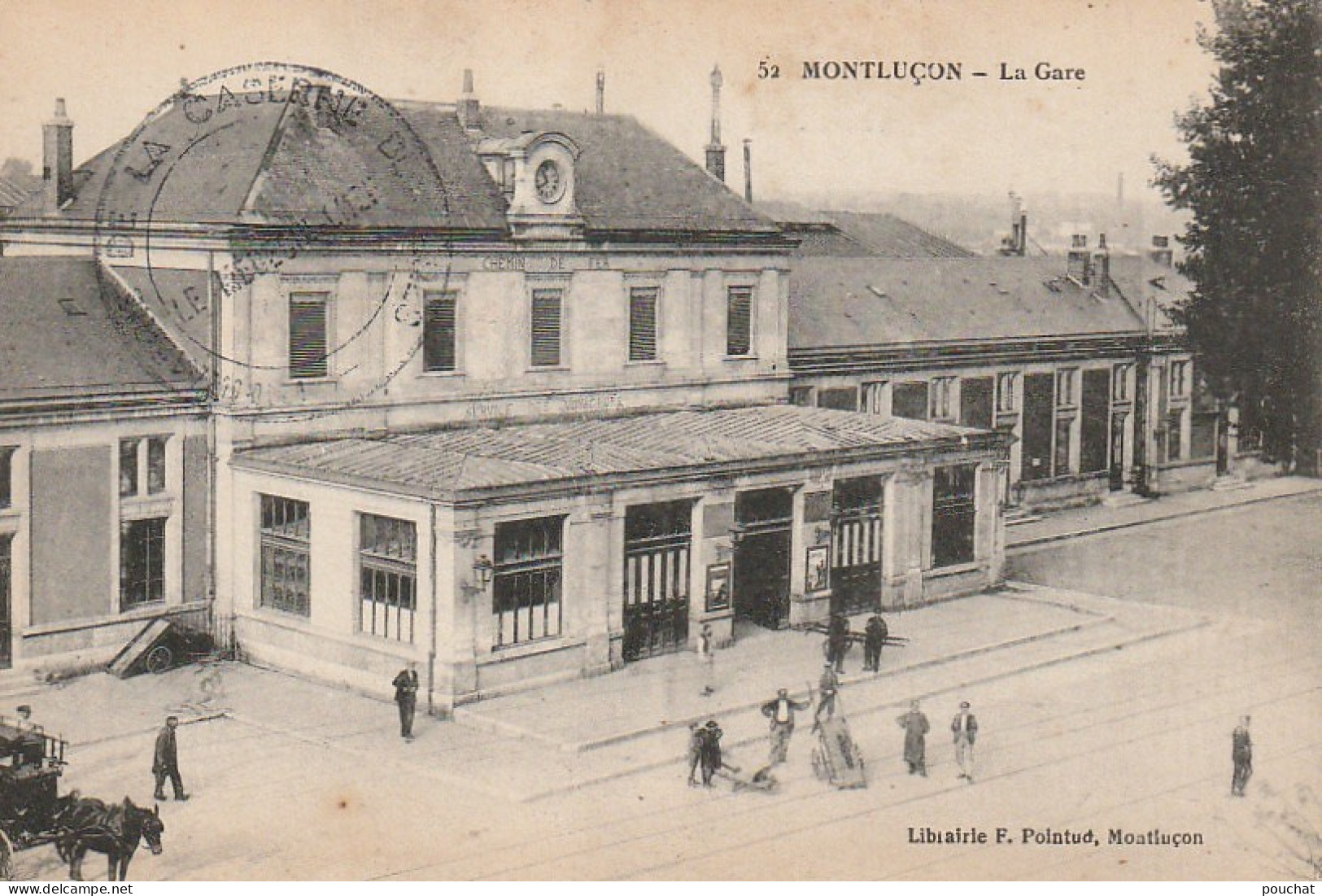 ALnw5 -(03) MONTLUCON - LA GARE - ANIMATION - TAMPON MILITAIRE MEDECIN CHEF - 2 SCANS - Montlucon