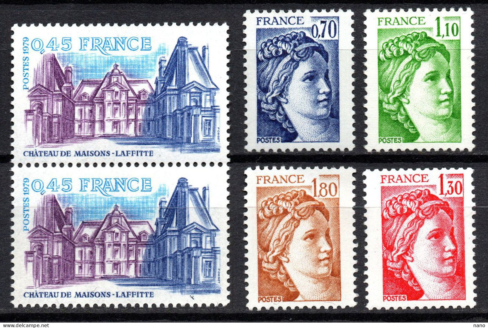 Année 1979 - Lot De 6 Timbres - Neuf ** - Nuevos