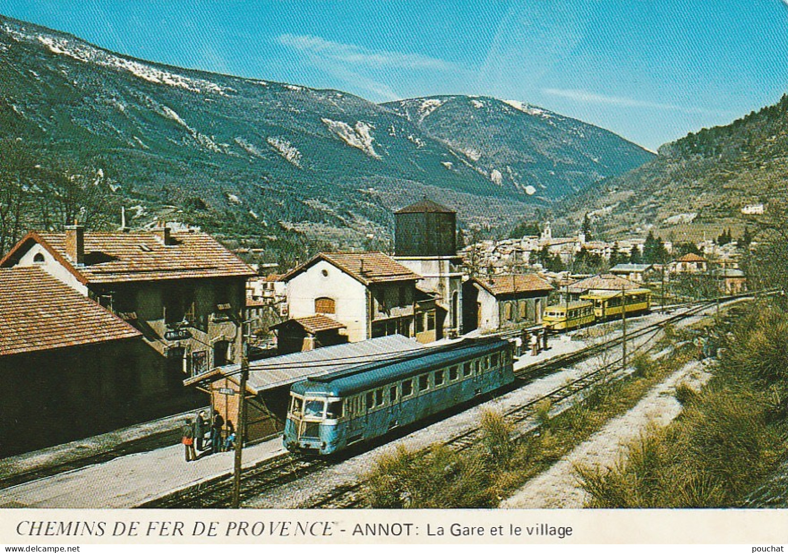 ALnw -(04) CHEMINS DE FER DE PROVENCE - ANNOT - LA GARE ET LE VILLAGE - AUTORAILS - 2 SCANS - Andere & Zonder Classificatie