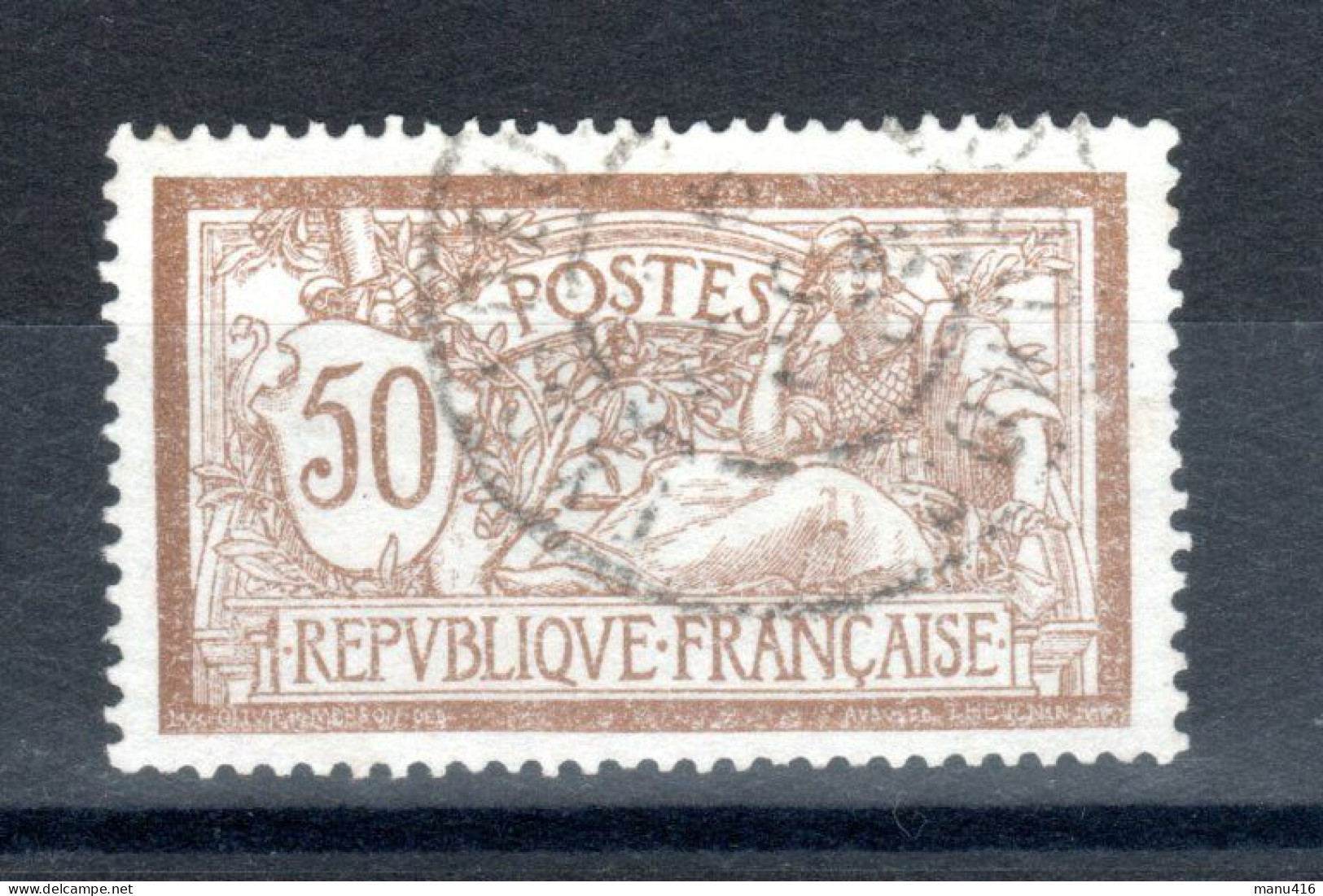 N° 120c Sans Teinte De Fond Oblitéré Cache à Date Cote : 115 Euros. Port Offert. - Usados