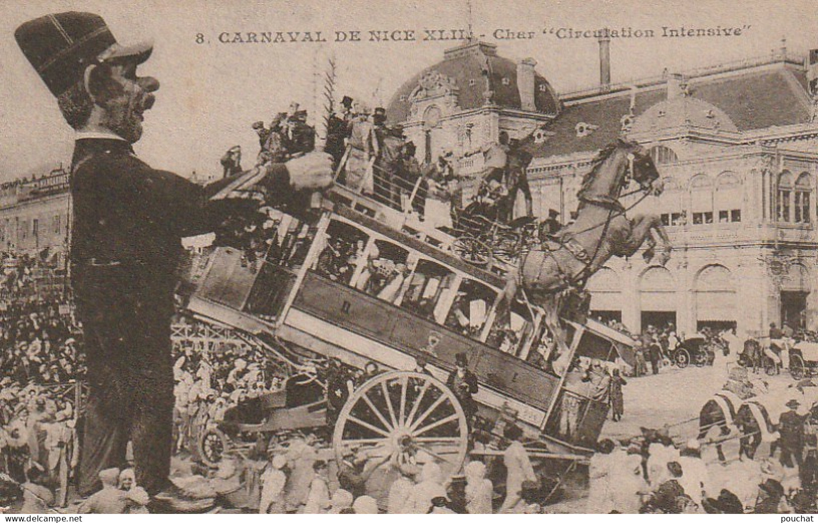 ALnw 8-(06) NICE - CARNAVAL DE NICE XLII - CHAR " CIRCULATION INTENSIVE " -  TAMPON MARCELLINI & Cie , NICE - 2 SCANS - Carnival