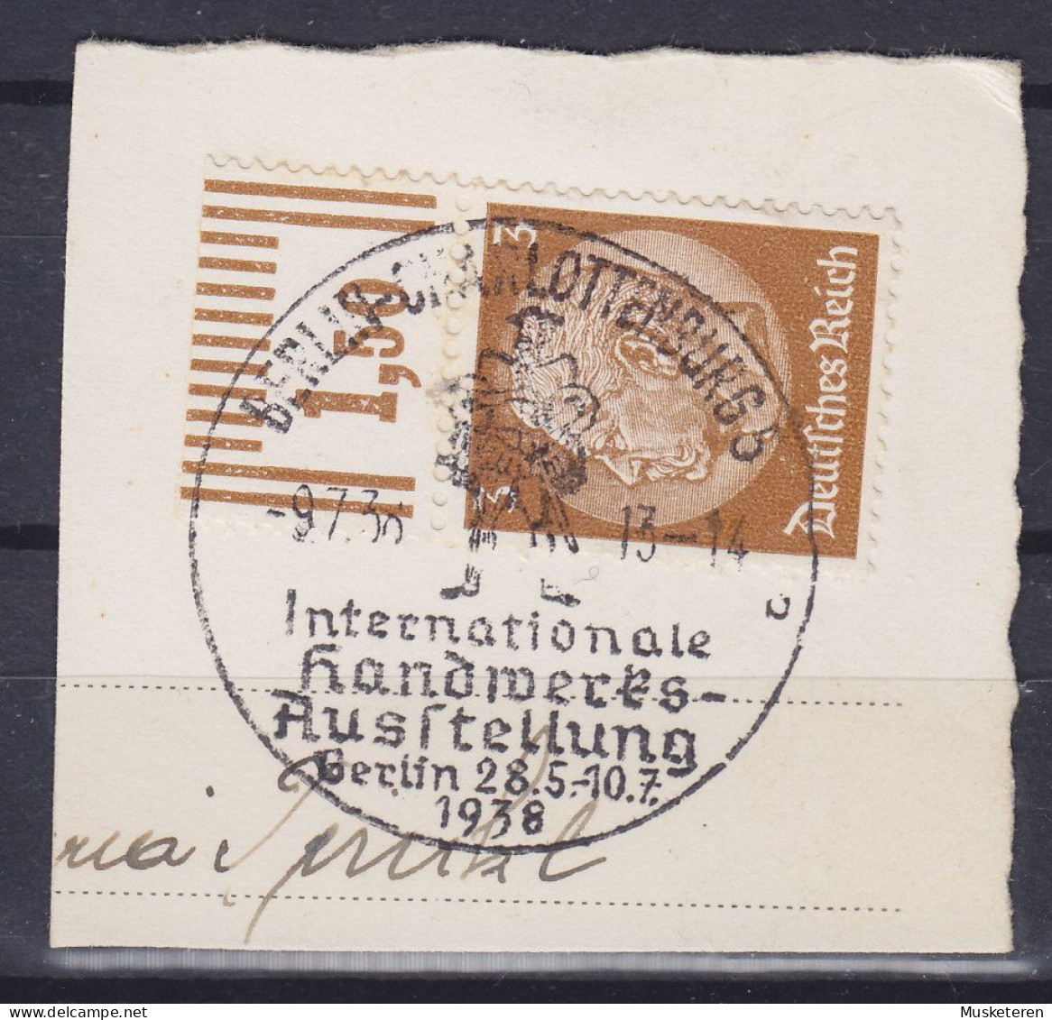 Deutsches Reich 1934 Mi. 513 Sonderstempel 'Internationale Handwerks-Ausstellung' BERLIN - CHARLOTTENBURG 1938 Clip - Usados