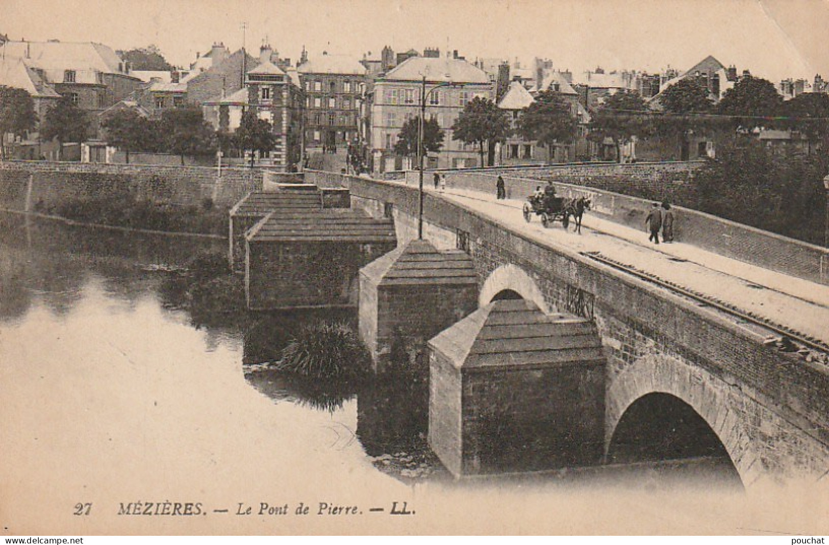 ALnw 11-(08) MEZIERES - LE PONT DE PIERRE - ANIMATION - 2 SCANS - Sonstige & Ohne Zuordnung