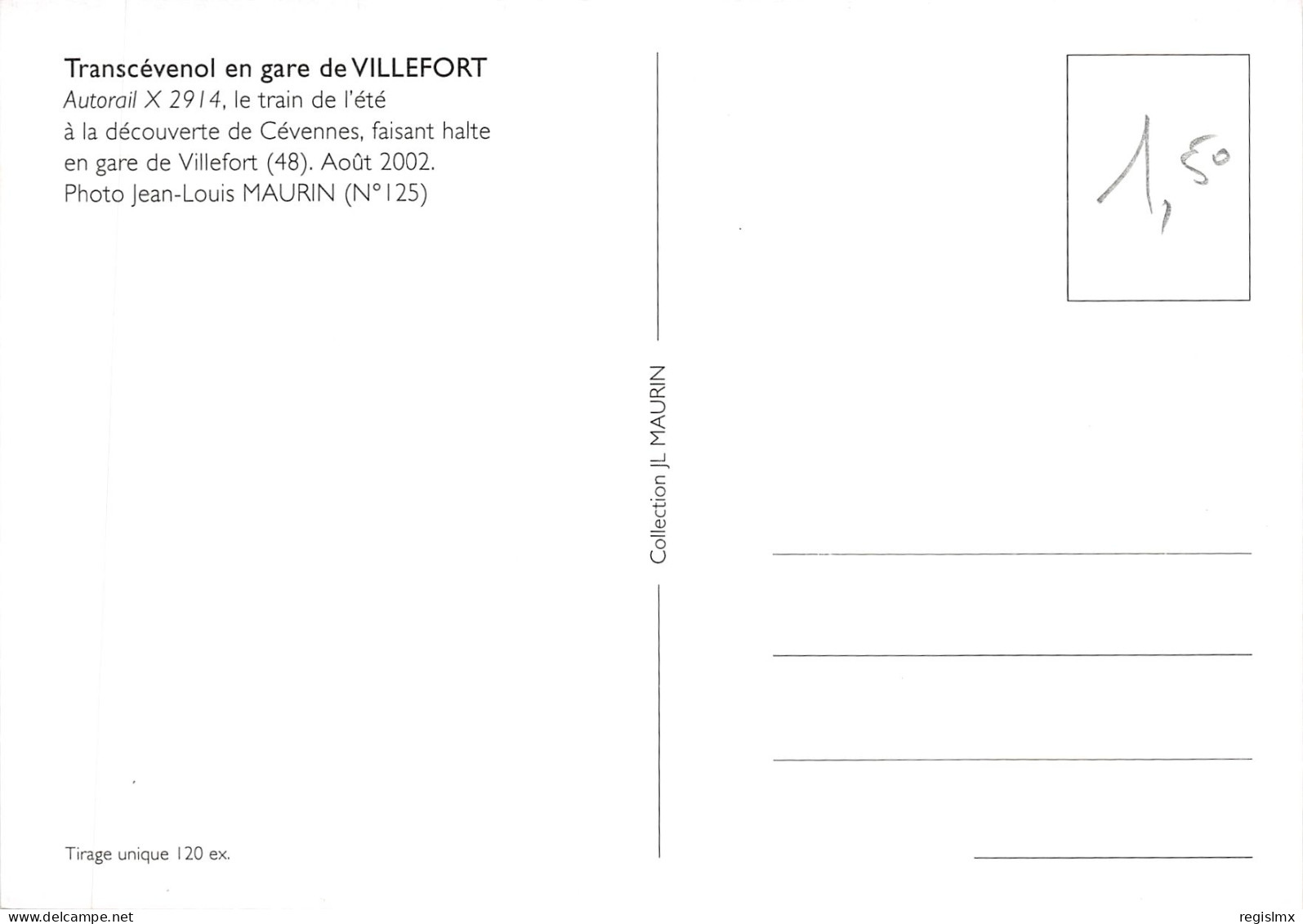 48-VILLEFORT-TRAIN EN GARE-N°543-D/0069 - Villefort
