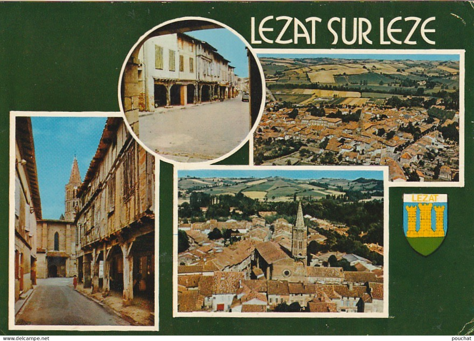 ALnw 12-(09) LEZAT SUR LEZE - CARTE MULTIVUES COULEURS - 2 SCANS - Lezat Sur Leze