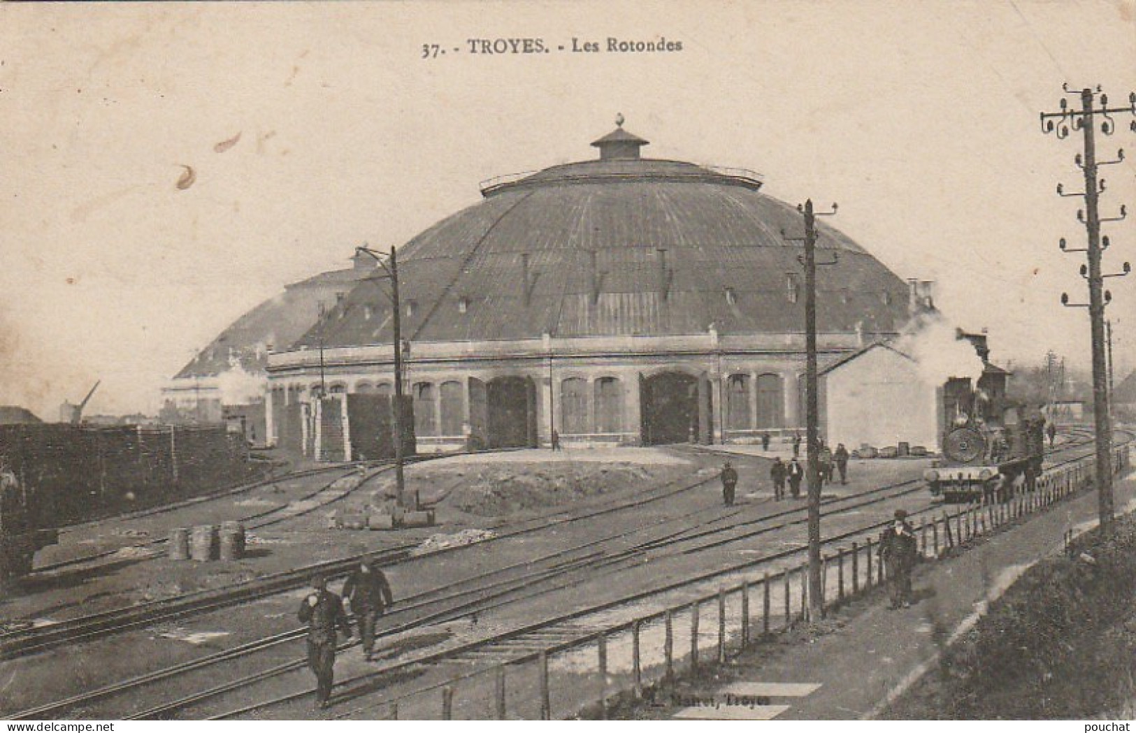 ALnw 13-(10) TROYES - LES ROTONDES - ANIMATION - VOIES FERREES , LOCOMOTIVE - 2 SCANS - Troyes