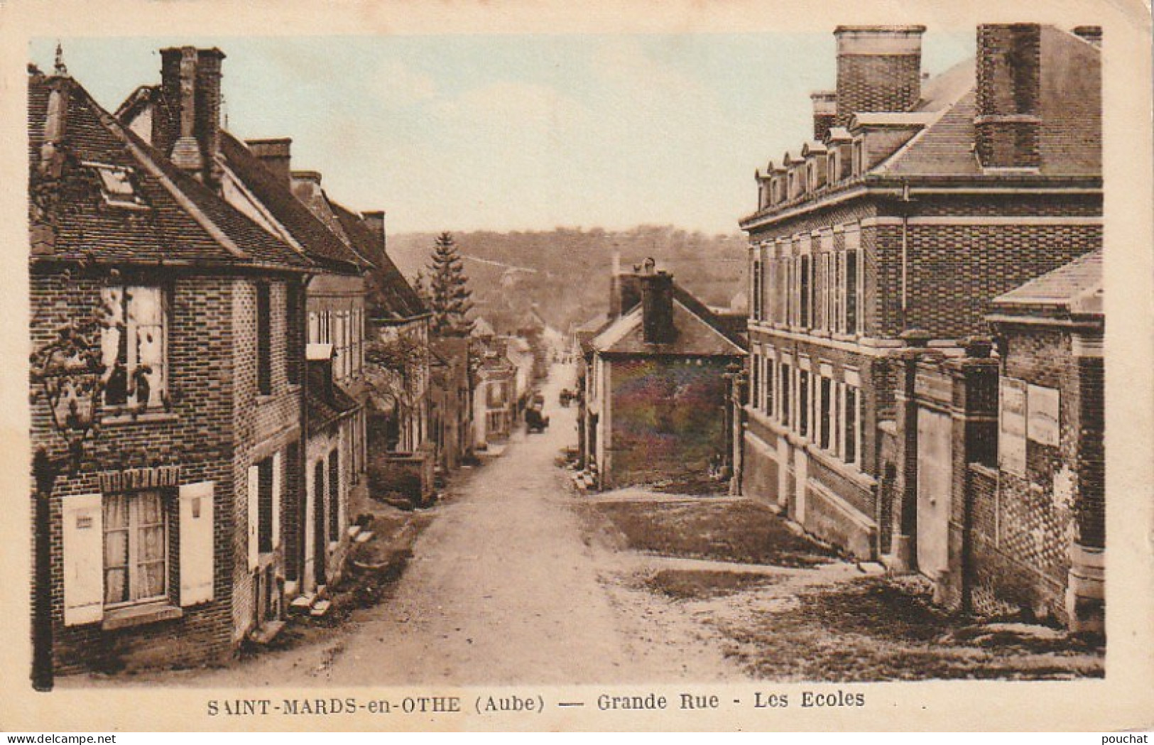 ALnw 13-(10) SAINT MARDS EN OTHE - GRANDE RUE - LES ECOLES - CARTE COLORISEE - PHOT. EDIT. GRANDDIDIER , TROYES  - Autres & Non Classés