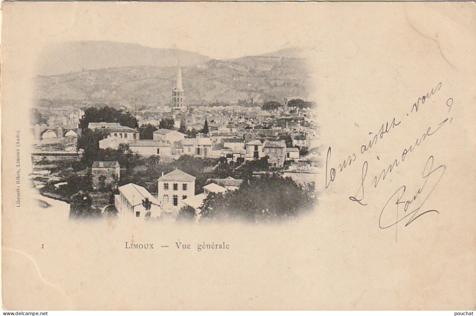 ALnw 14-(11) LIMOUX - VUE GENERALE - LIBRAIRIE RIBES , LIMOUX - 2 SCANS - Limoux