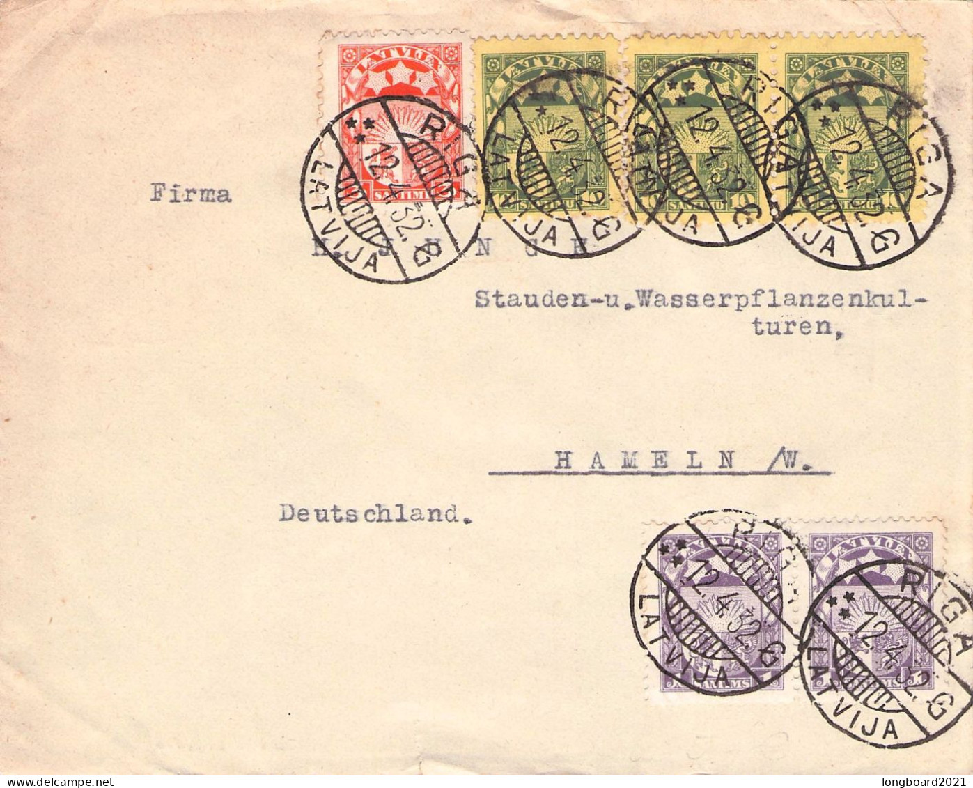 LATVIA - MAIL 1932 RIGA - HAMELN/DE / 7023 - Latvia