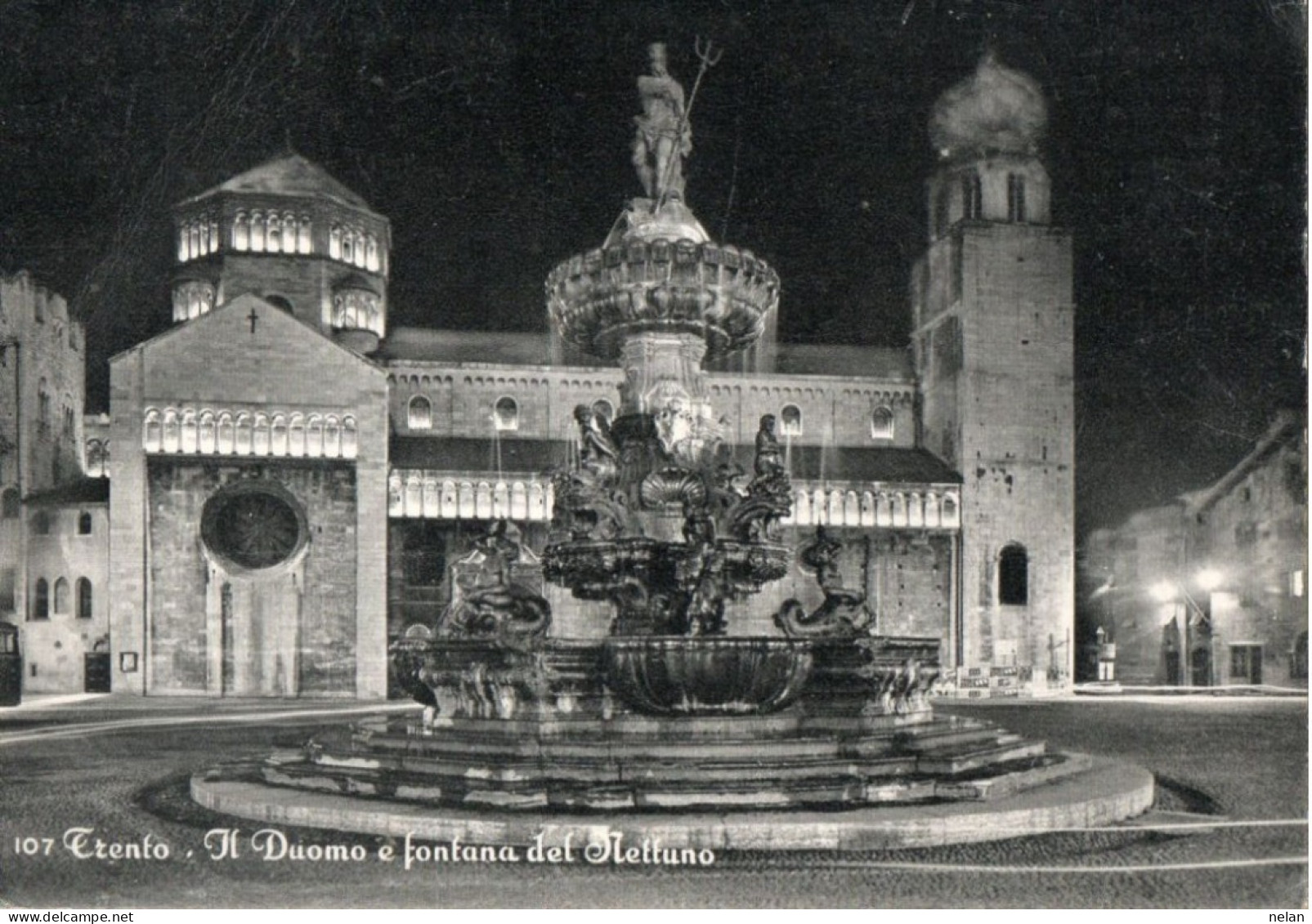 TRENTO - IL DUOMO E FONTANA DEL NETTUNO - F.G. - Trento