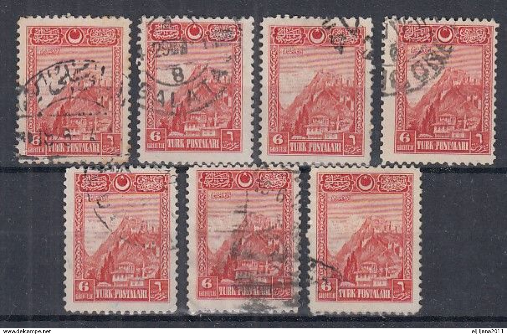 Turkey / Türkei 1926 ⁕ Ankara Fortress 6 Ghr. Mi.850 ⁕ 7v Used - Gebraucht