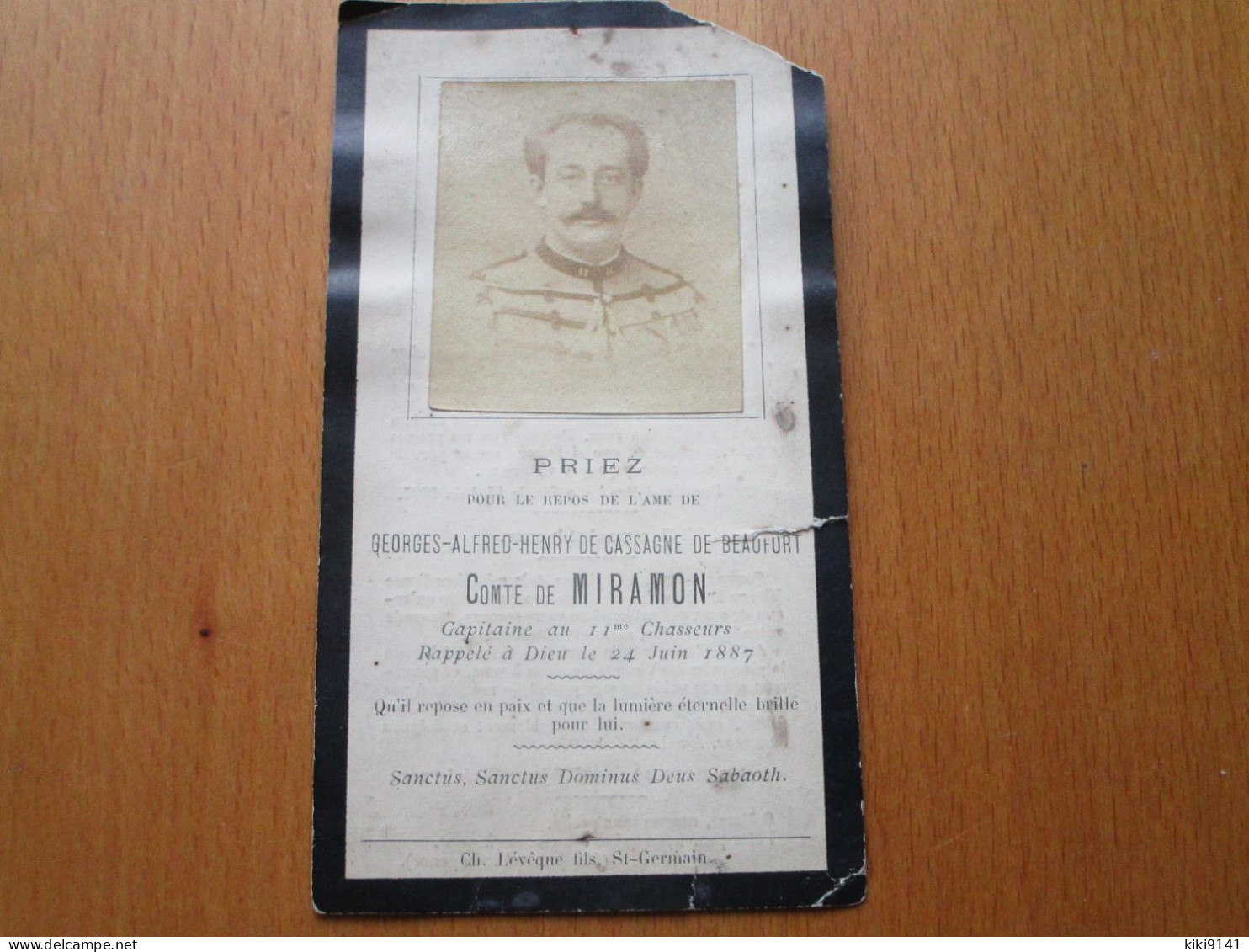 Priez Pour Le Repos De L'Ame De Georges-Alfred-Henry CASSAGNE De BEAUFORT, Comte De MIRAMON-Capitaine Au 11ème Chasseur - Regimenten