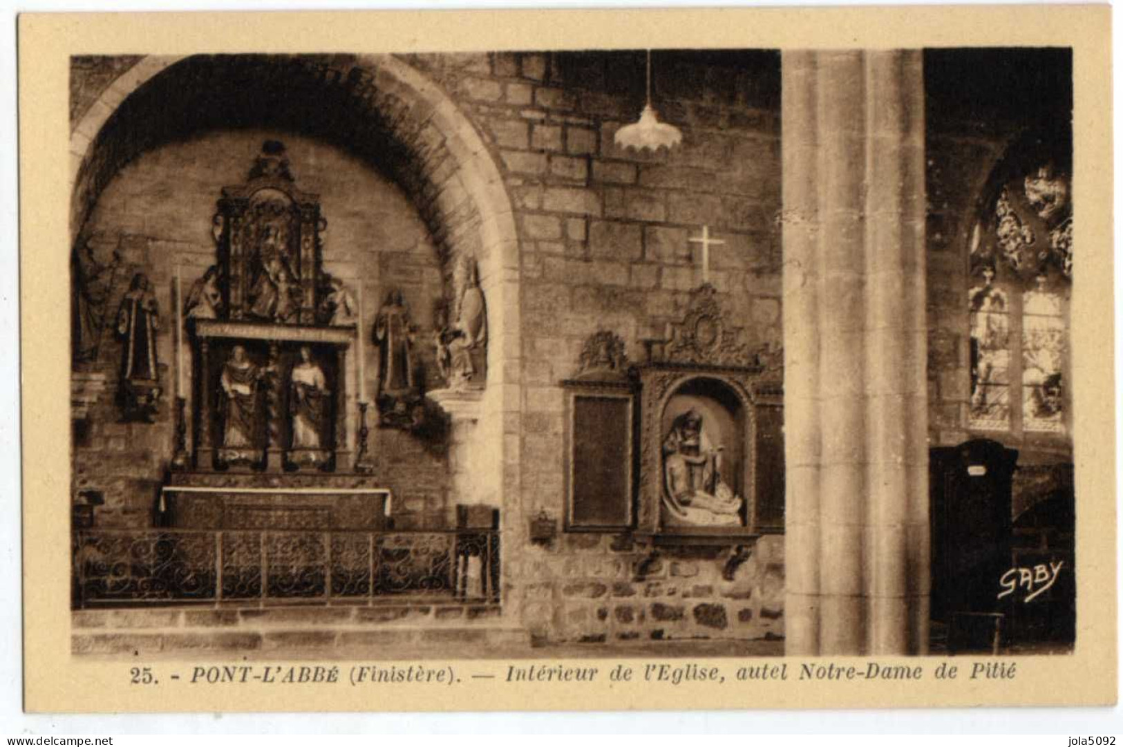 29 / PONT-L'ABBE - Intérieur De L'Eglise - Autel Notre-Dame De Pitié - Pont L'Abbe