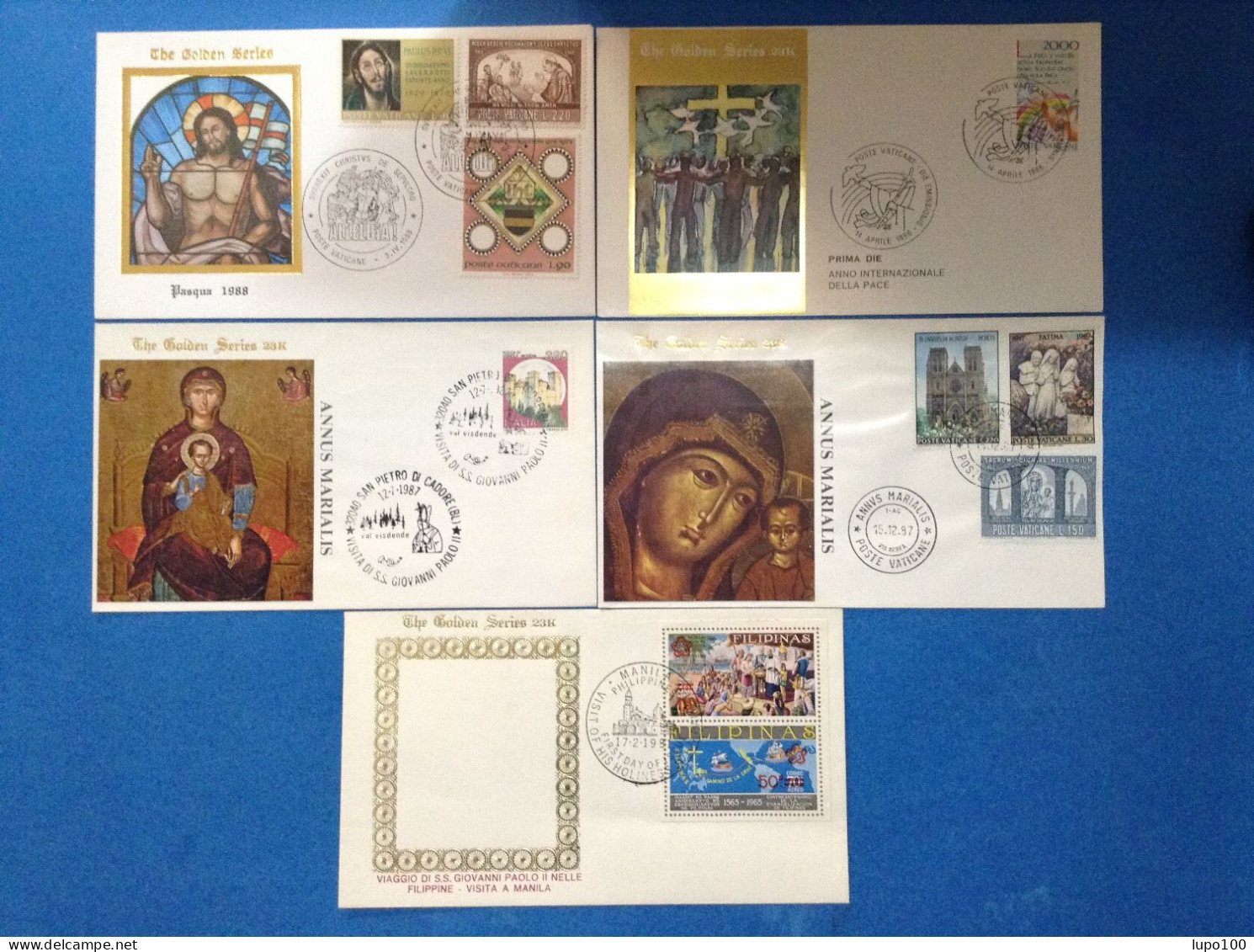 Vaticano Lotto Da 5 Fdc The Golden Series 23k - FDC