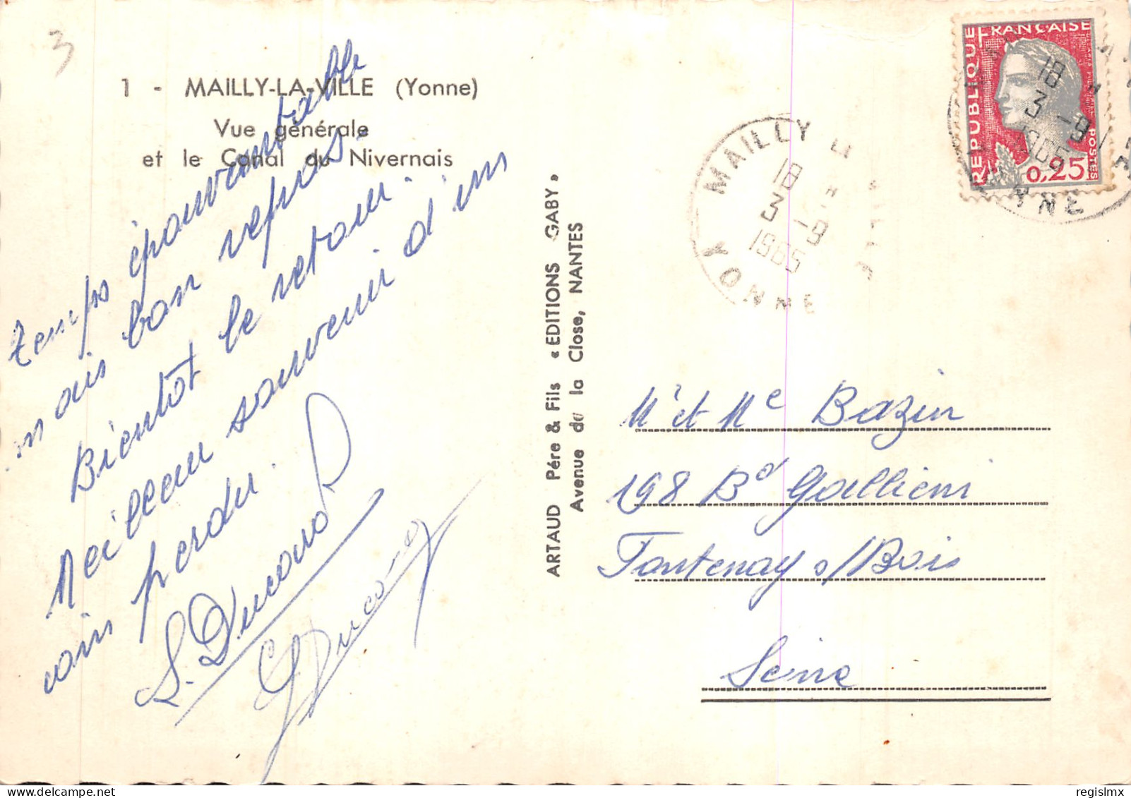 89-MAILLY LA VILLE-N°548-B/0057 - Other & Unclassified
