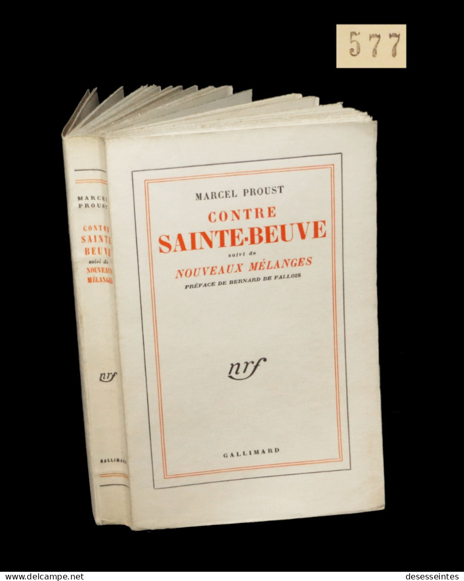 PROUST (Marcel) - Contre Sainte-Beuve. EO. 1/515. - Andere & Zonder Classificatie