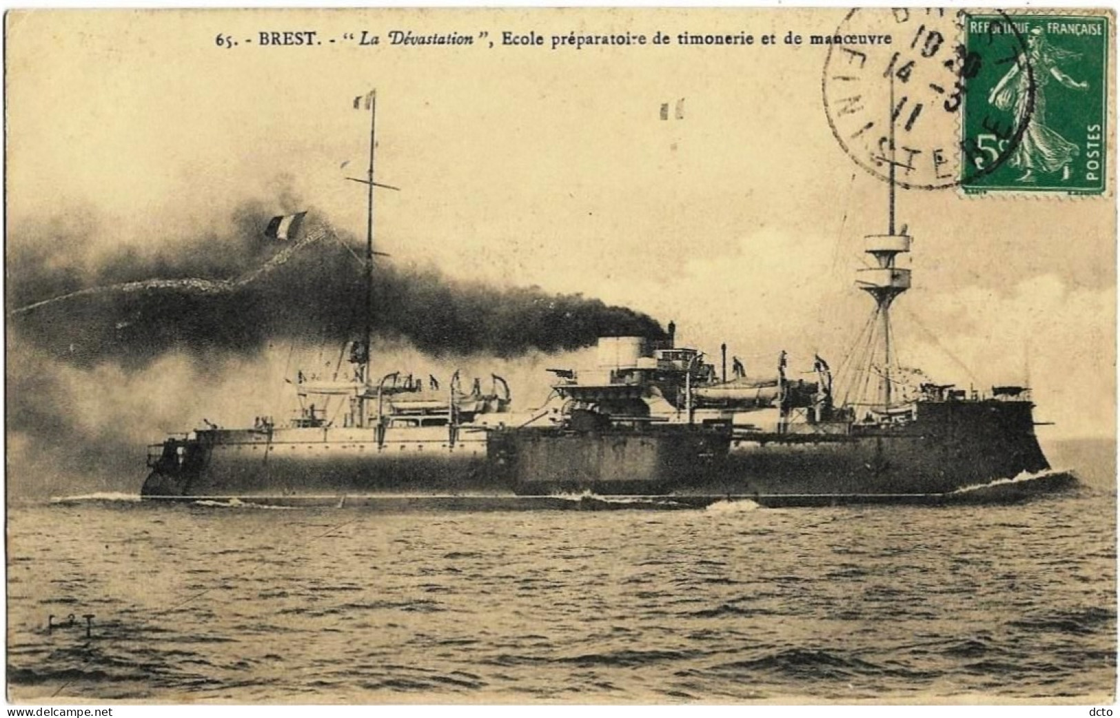 2 Cpa "La Dévastation" Brest Ecole Préparatoire De Timonerie Et De Manoeuvre, Envoi 1904 & 1911 - Guerra