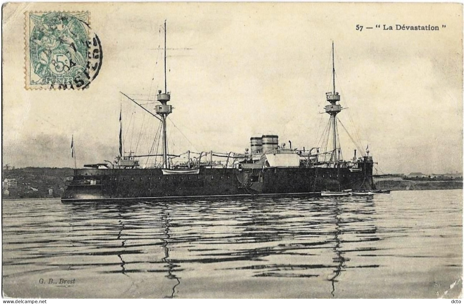 2 Cpa "La Dévastation" Brest Ecole Préparatoire De Timonerie Et De Manoeuvre, Envoi 1904 & 1911 - Guerre