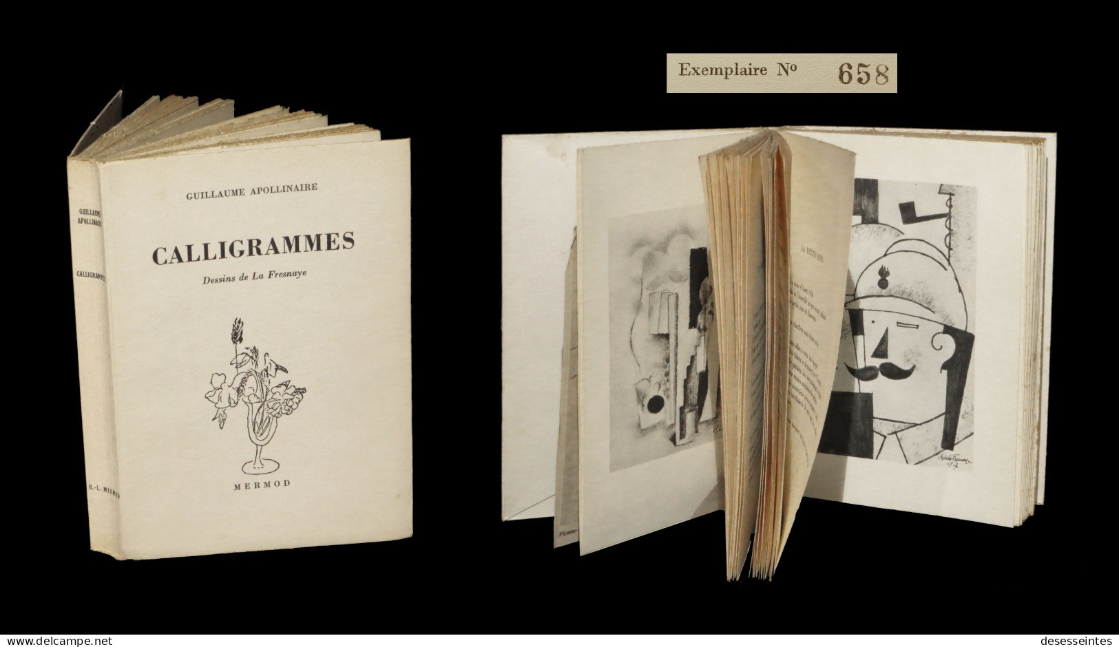 [POESIE SURREALISME CUBISME] APOLLINAIRE (Guillaume) / De La FRESNAYE (Roger, Dessins De) - Calligrammes. Num. - 1901-1940