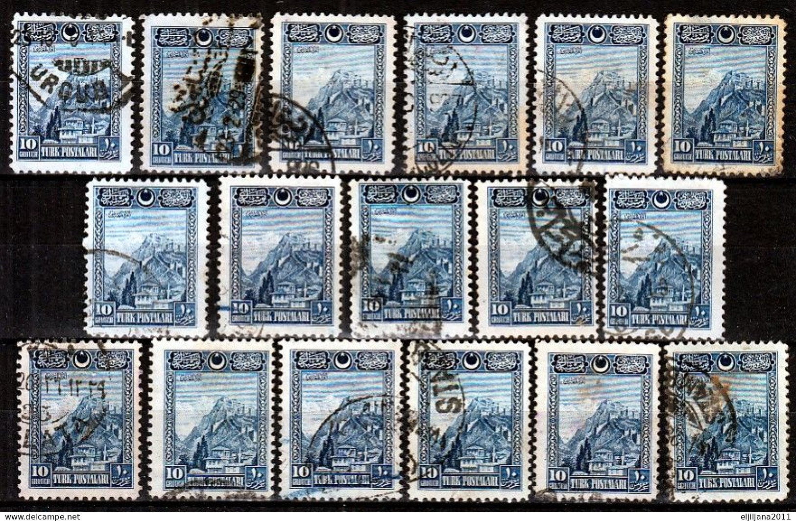 Turkey / Türkei 1926 ⁕ Ankara Fortress 10 Ghr. Mi.851 ⁕ 32v Used - Scan - Used Stamps