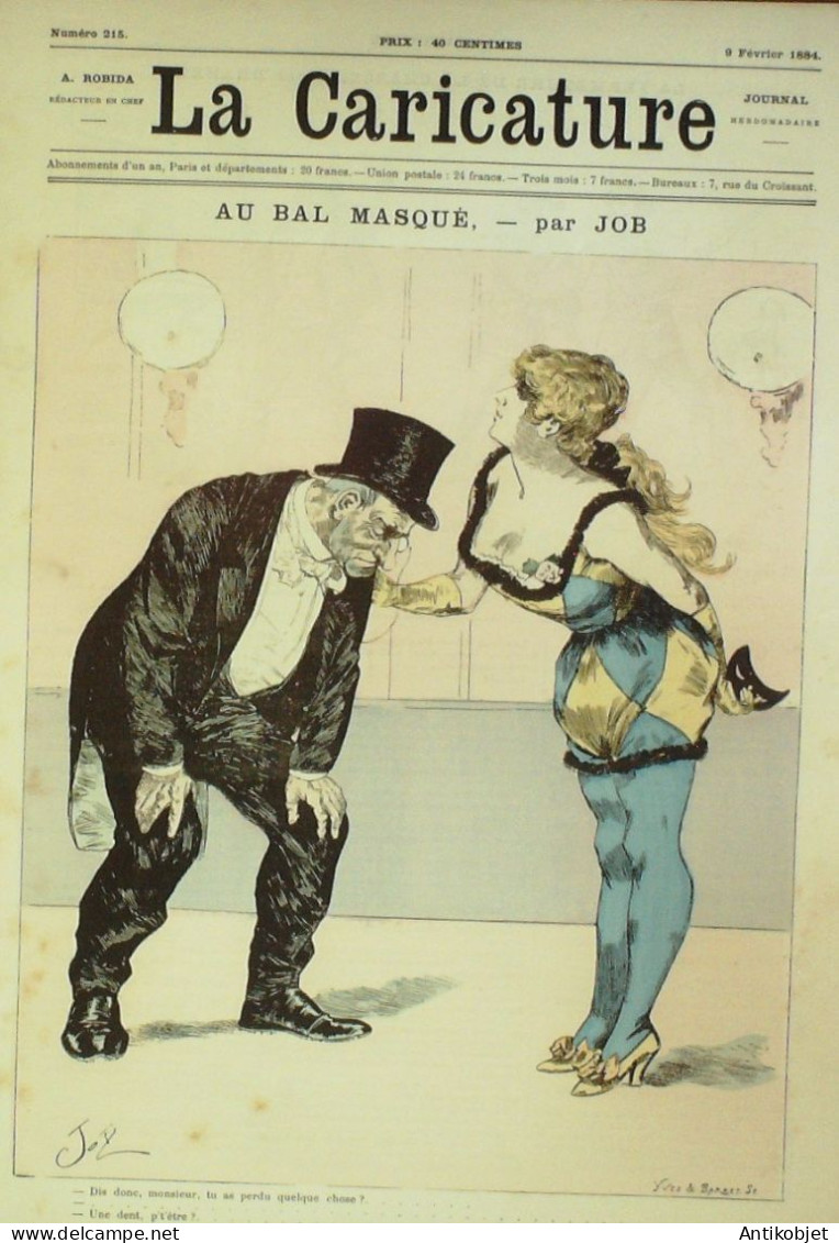 La Caricature 1884 N°215 Bal Masqué Job Chasse Draner Trock Fernand - Tijdschriften - Voor 1900