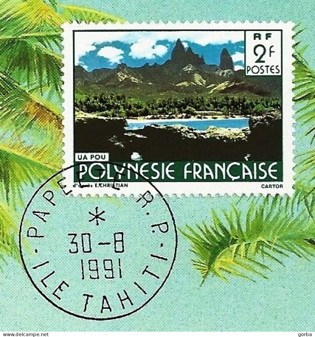 *POLYNESIE FRANCAISE - CARTE MAXIMUM N°252 2F UA POU 30/08/1991 PAPEETE - Maximumkarten