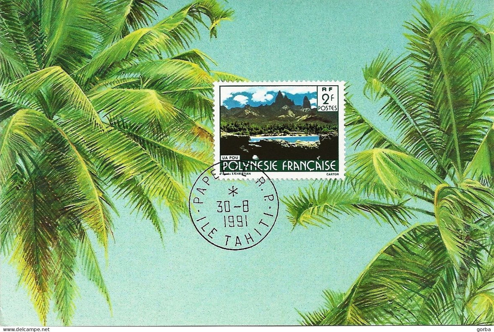 *POLYNESIE FRANCAISE - CARTE MAXIMUM N°252 2F UA POU 30/08/1991 PAPEETE - Cartoline Maximum