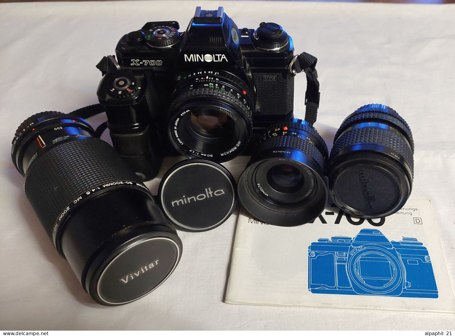 Minolta X-700 With Motor Drive 1 And Lenses - Fototoestellen