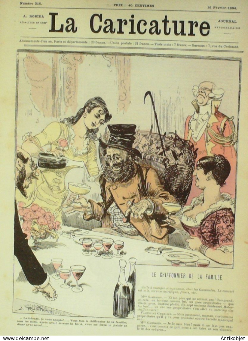 La Caricature 1884 N°216 Chiffonnier De Famille Robida Sorel Draner Trock - Revues Anciennes - Avant 1900