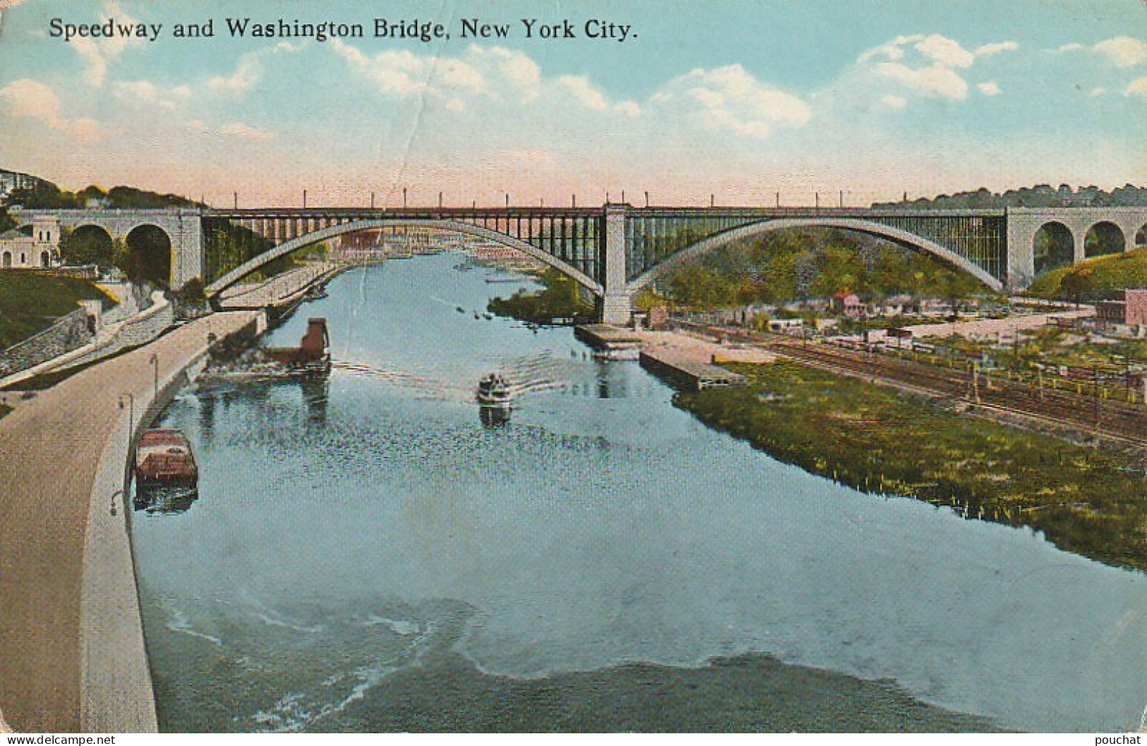 BE Nw2 - SPEEDWAY AND WASHINGTON BRIDGE , NEW YORK CITY - 2 SCANS - Brücken Und Tunnel