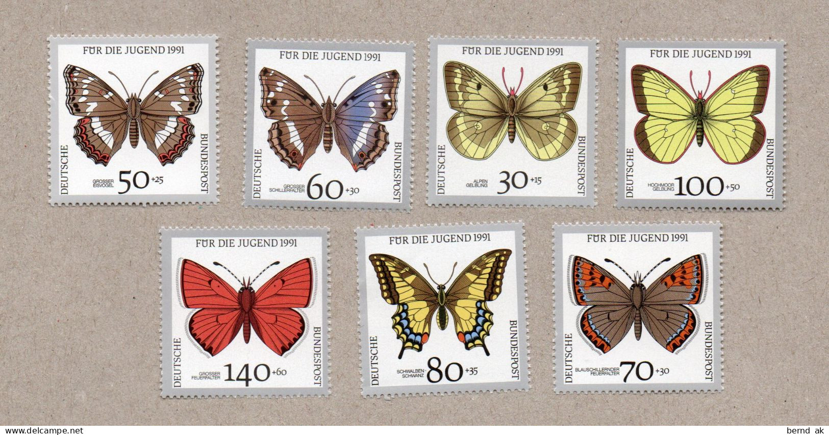 (b05)  BRD - 7 W Postfr - Schmetterlinge Butterfly - Vlinders