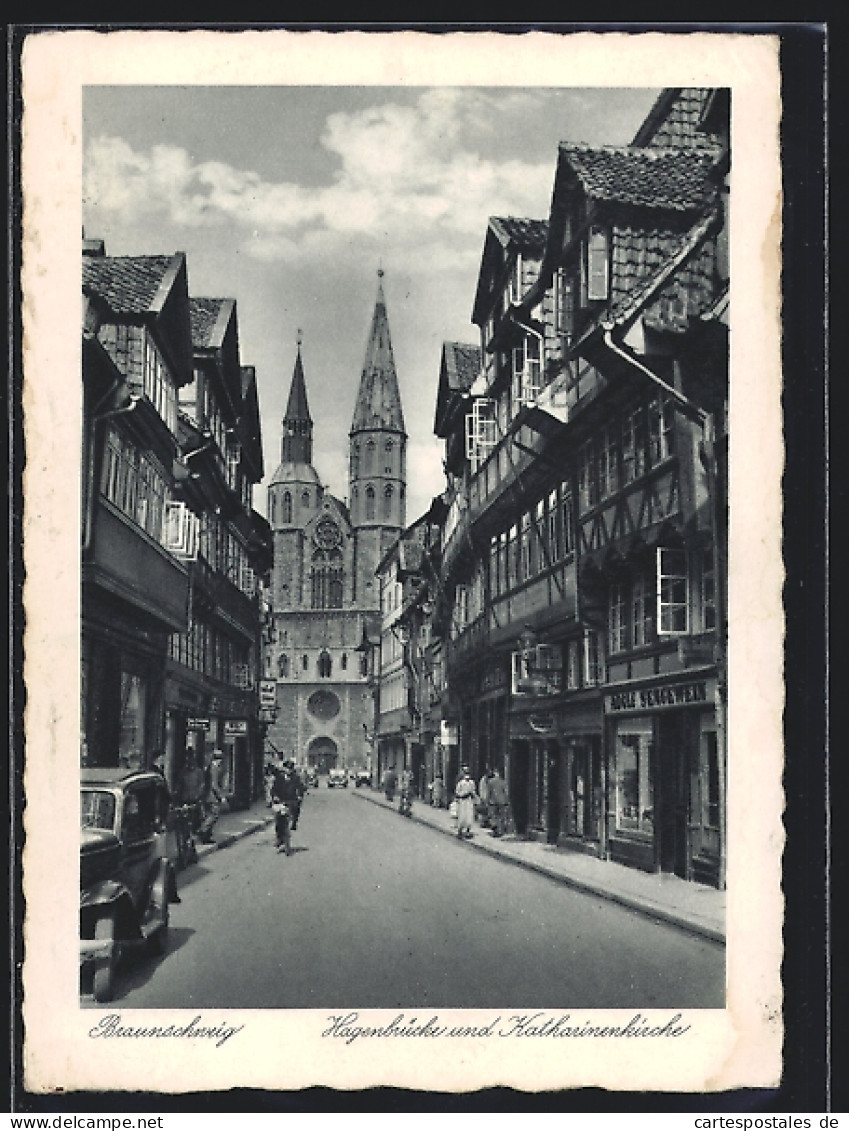 AK Braunschweig, Hagenbrücke Und Katharinenkirche  - Braunschweig