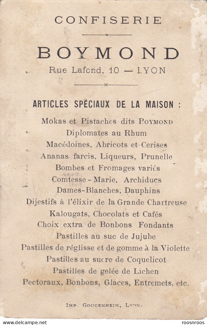 CHROMO PUBLICITAIRE  BOYMOND CONFISERIE  A LYON - PETIT PECHEUR - Autres & Non Classés