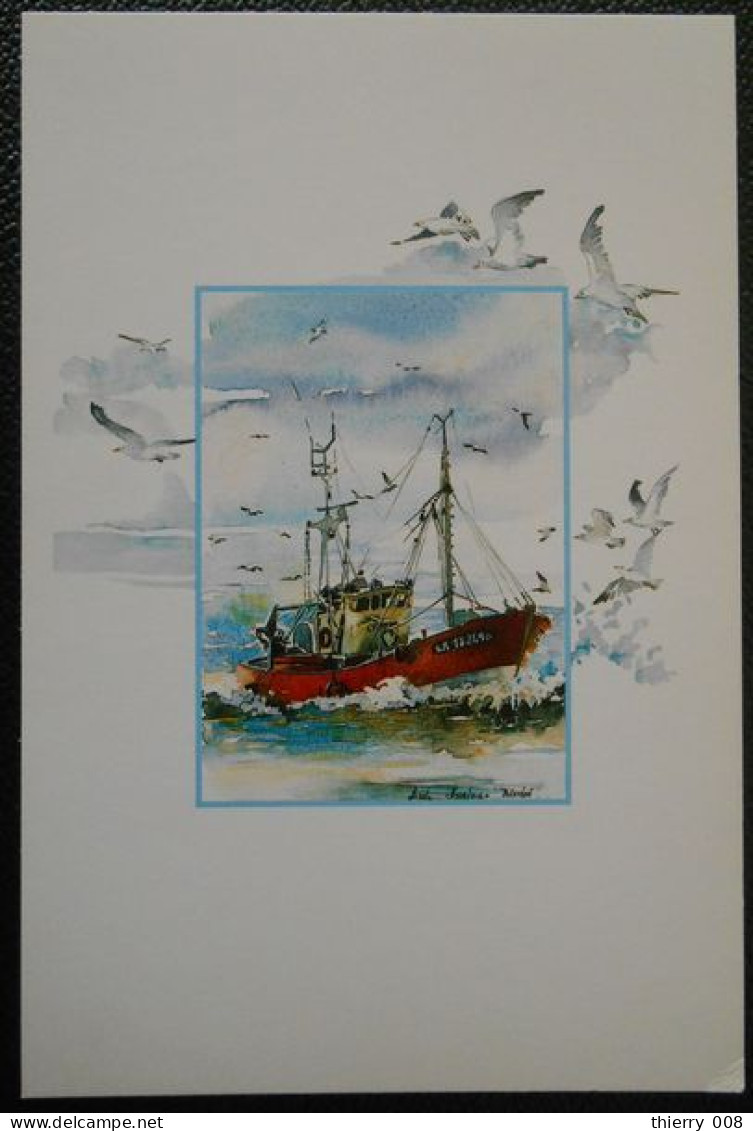 F95  Carte Postale Les Mouettes Aquarelle De Nicole Massiaux - Peintures & Tableaux