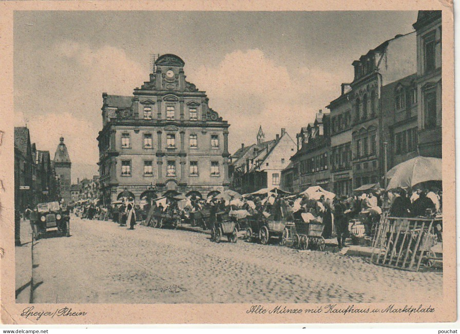 BE 27- SPEYER - ALTE MUNZE MIT KAUFHAUS UND MARKTPLATZ - ANIMATION - MARCHE - 2 SCANS - Speyer