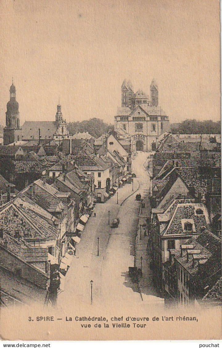 BE 27- SPEYER - SPIRE - LA CATHEDRALE VUE DE LA VIEILLE TOUR  - 2 SCANS - Speyer