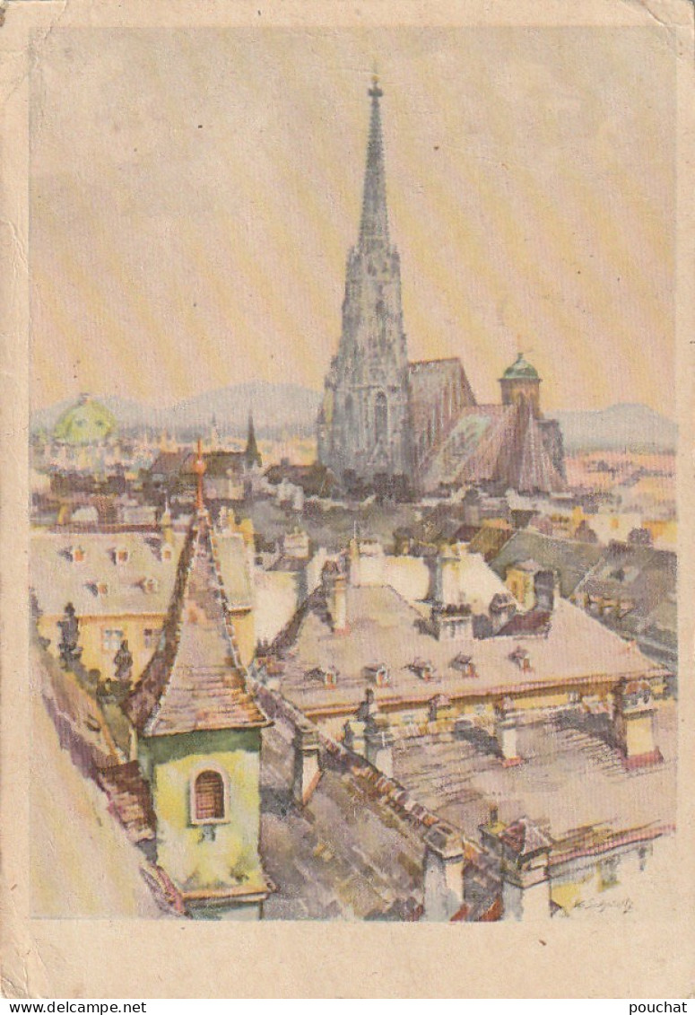 BE 28- WIEN - STEPHANSTURM - KARL SCHWETZ , WIEN - 2 SCANS - Églises