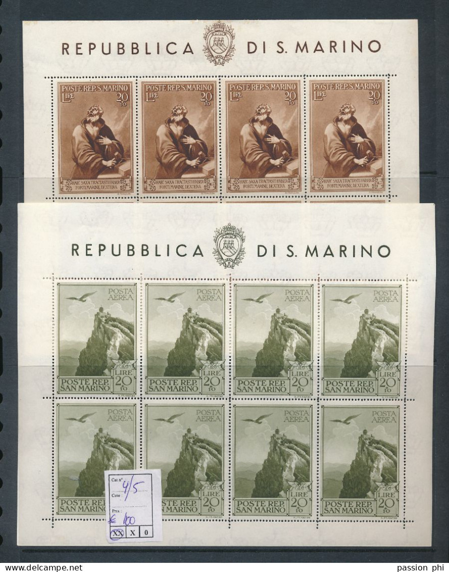 ST. MARINO SASSONE 4/5 MNH - Blocks & Sheetlets